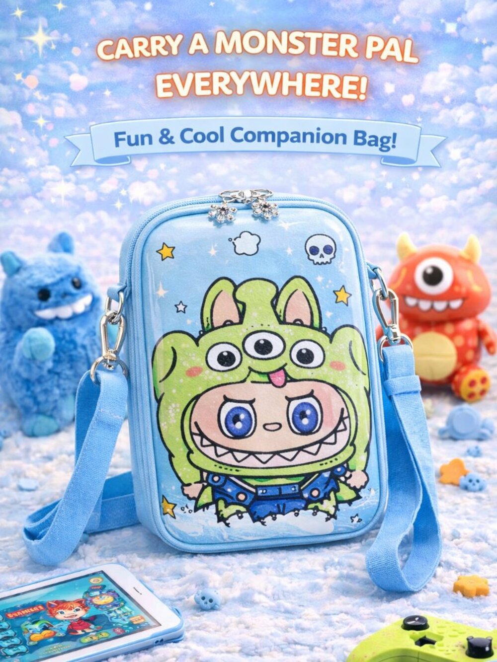 Cute Monster Pal Shoulder Bag – Kawaii Crossbody